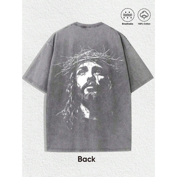 1 PC Religious With Crown Of Thorns Graphic Tee Featuring