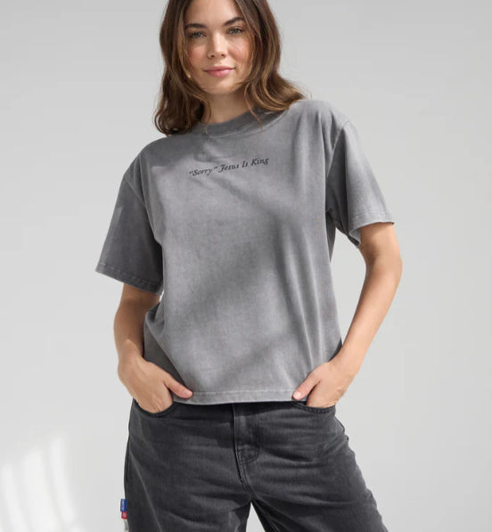 Youth Heavyweight Pure Cotton Batik Washed Distressed Short Sleeve